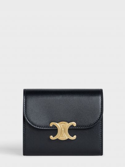 celine small flap wallet in shiny smooth lambskin